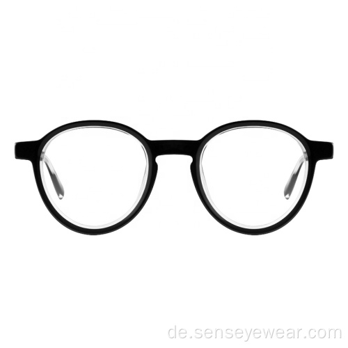 Runde unisex handgefertigte Acetat optische Rahmen Brillen